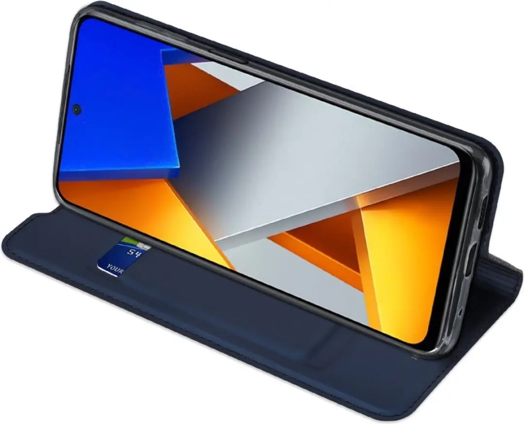 Dux Ducis Slim Bookcase Hoes Xiaomi Poco M4 Pro - Blauw