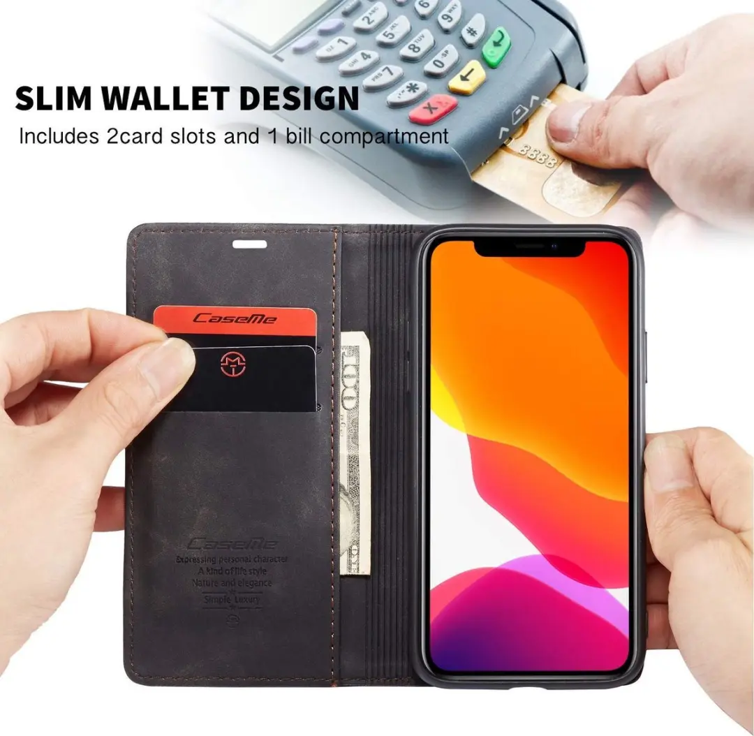 Caseme Bookcase iPhone 15 Pro - 2 Stuks - Zwart