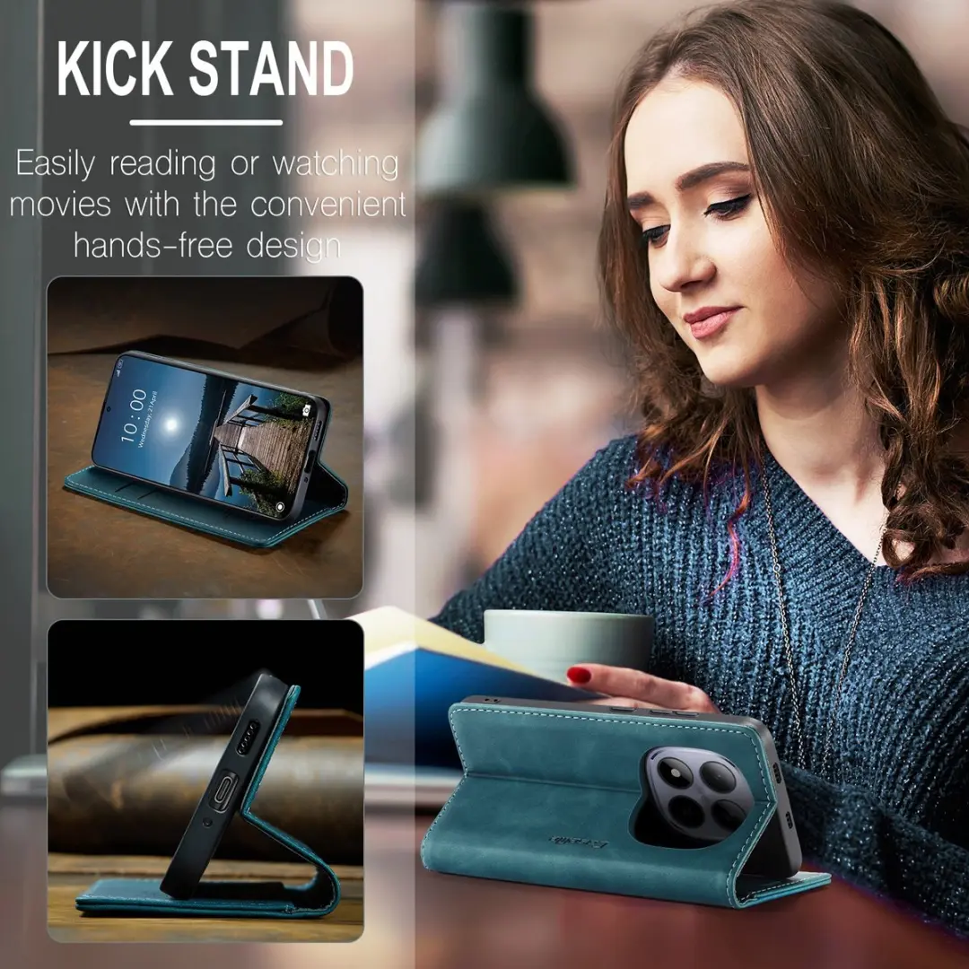 Caseme 013 Book Case Hoesje - Xiaomi Redmi Note 15 Pro 5G - Blauw