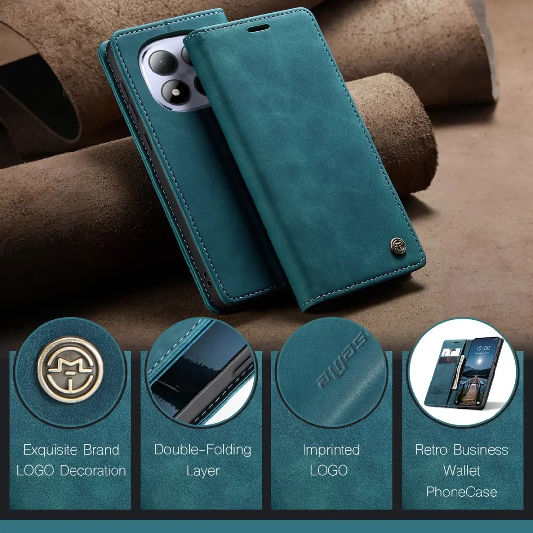 Caseme 013 Book Case Hoesje - Xiaomi Redmi Note 15 Pro 5G - Blauw