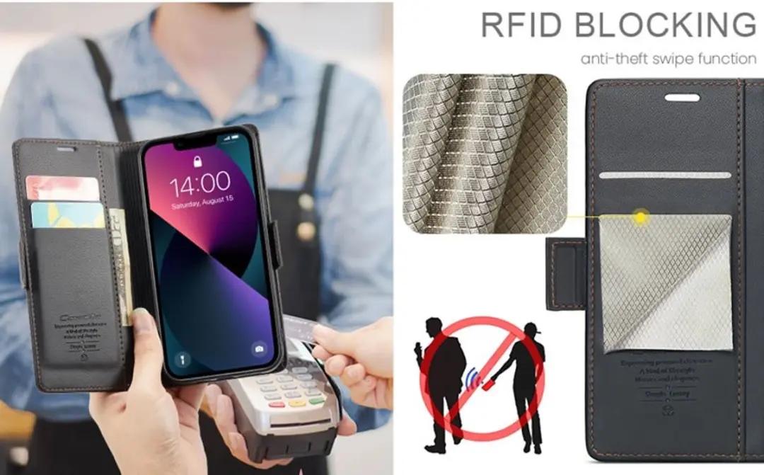 CaseMe Wallet Case iPhone 13 - RFID Zwart