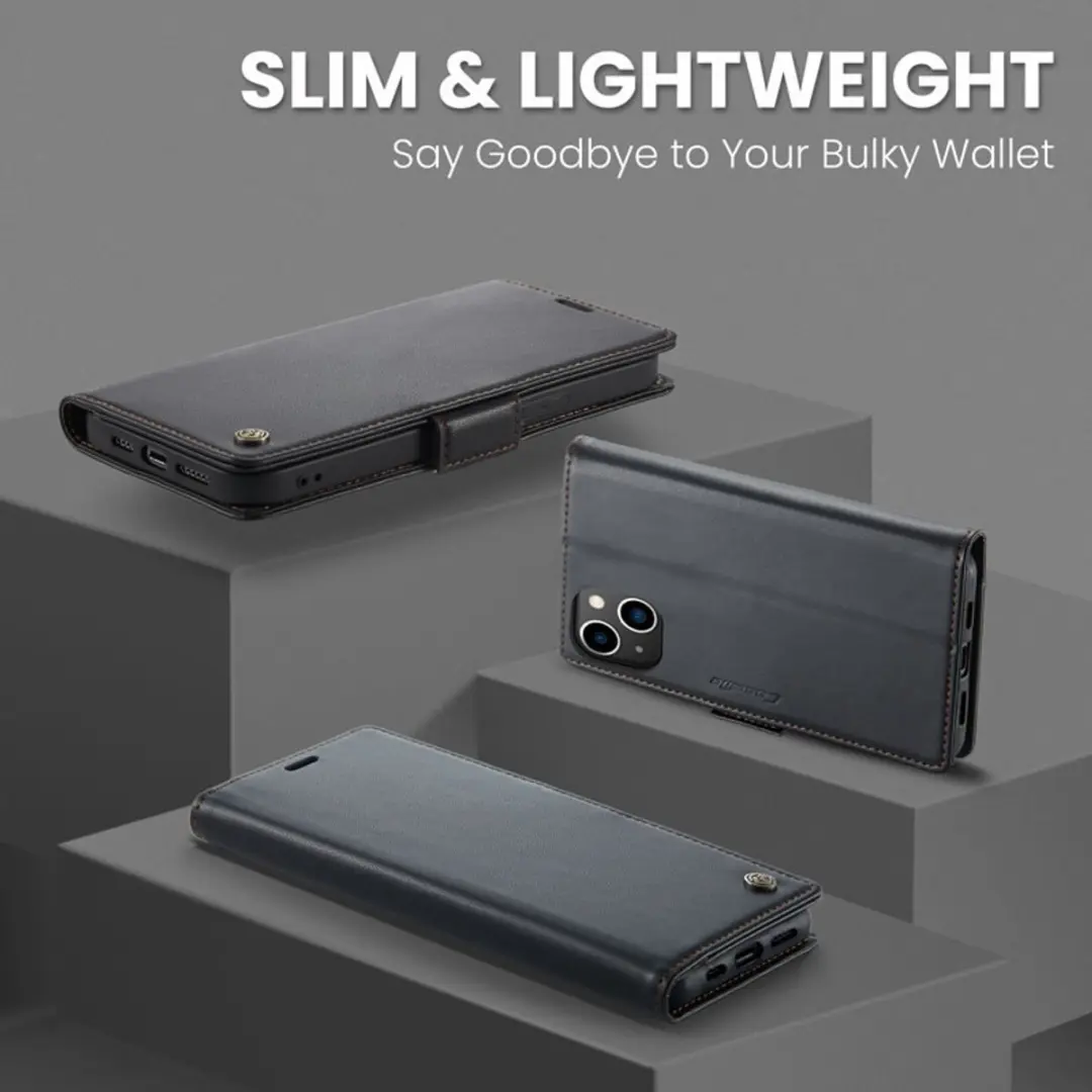 CaseMe Wallet Case iPhone 13 - RFID Zwart - afbeelding 6 van 6