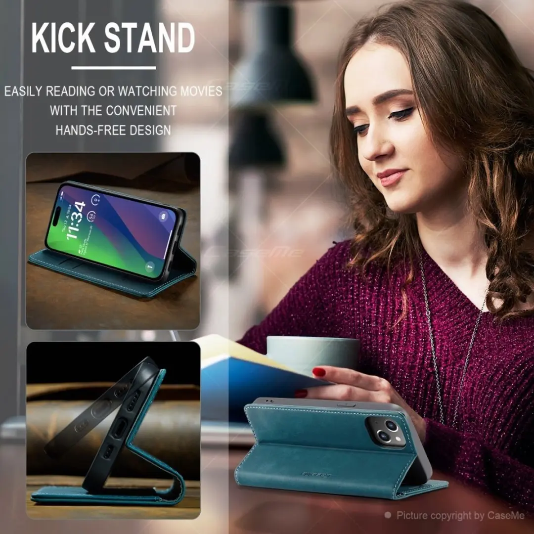Caseme 013 Book Case iPhone 16 Plus Hoesje - Blauw