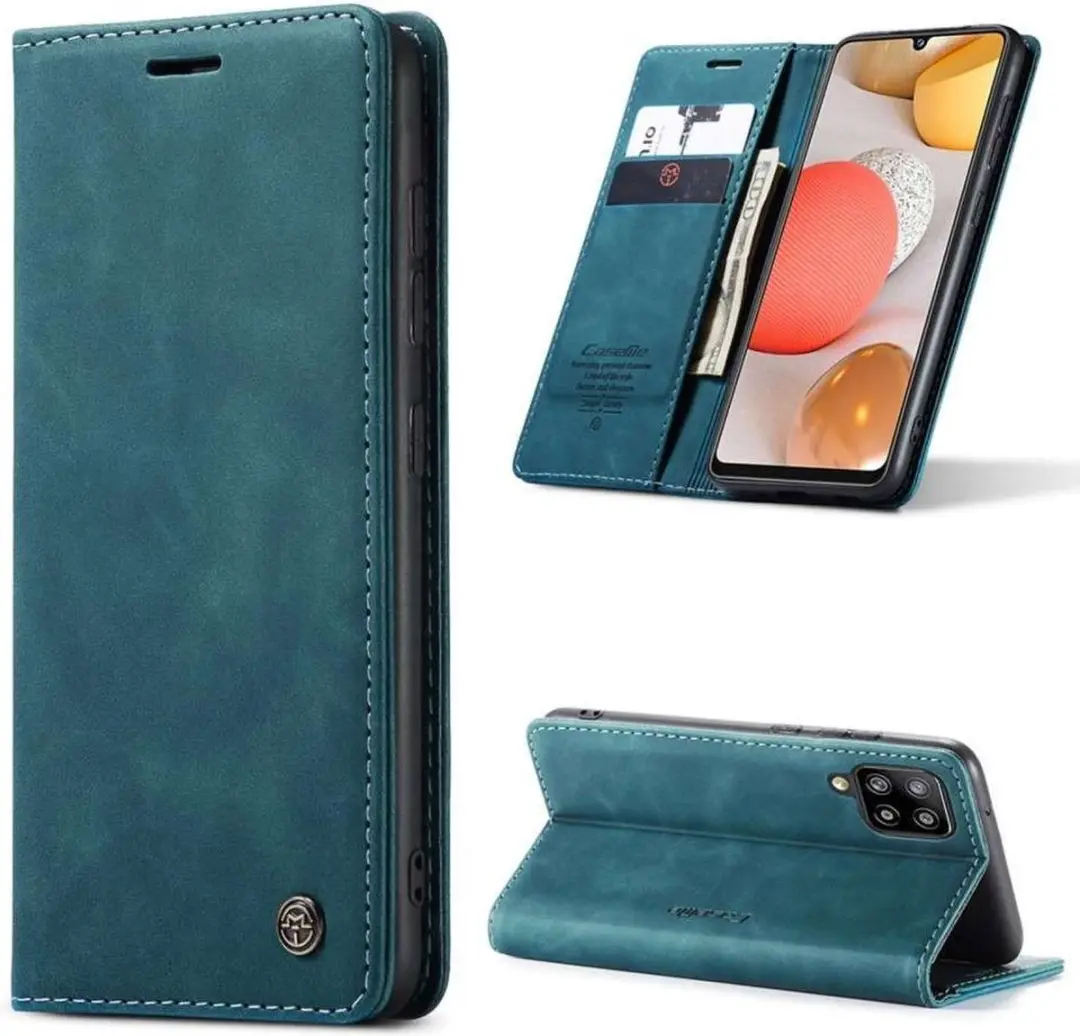 Caseme Retro Wallet Hoesje Samsung Galaxy A42 - Blauw