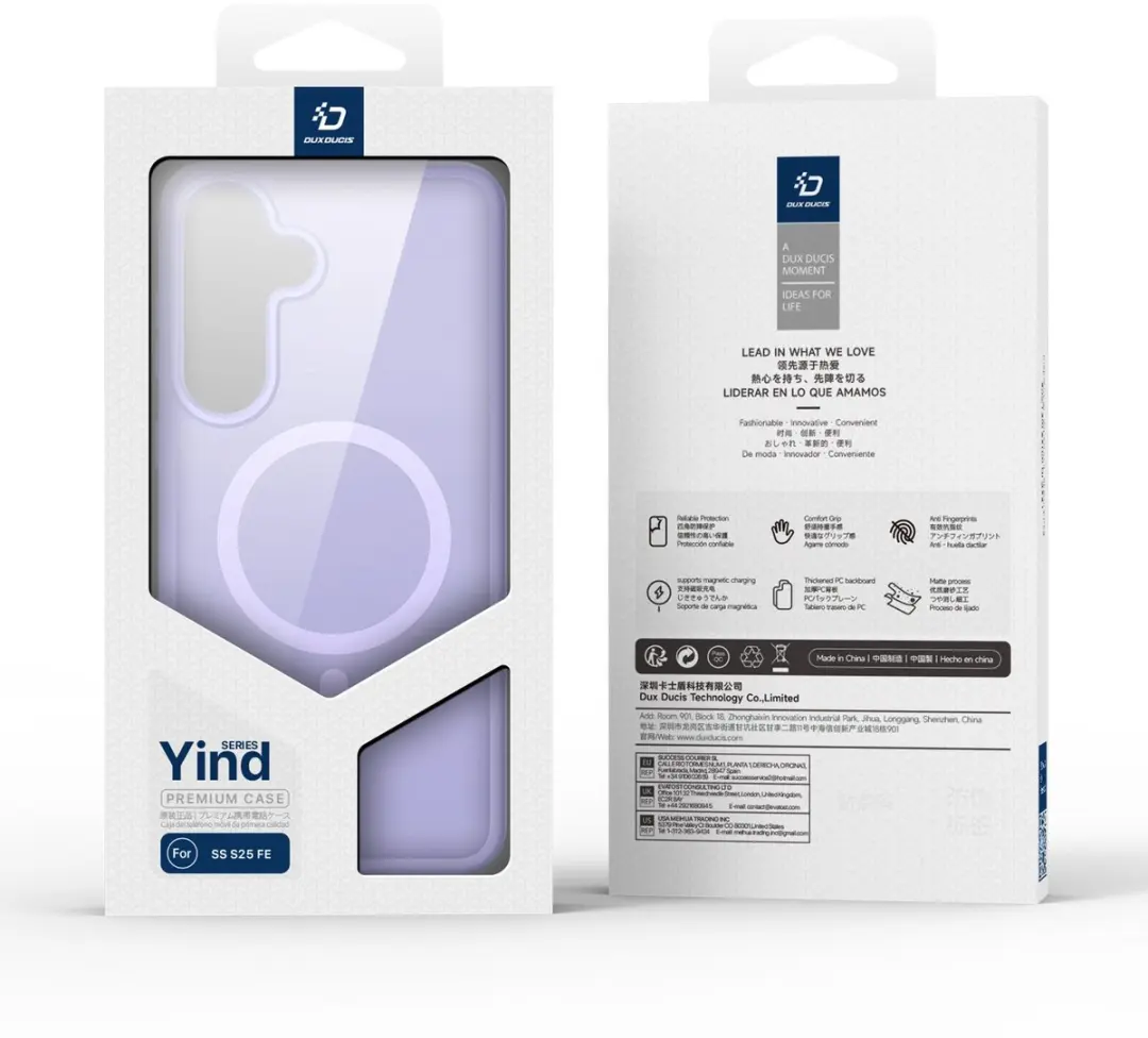 Dux Ducis Yind Series Hoesje Samsung Galaxy S25 FE - Lavendel - MagSafe