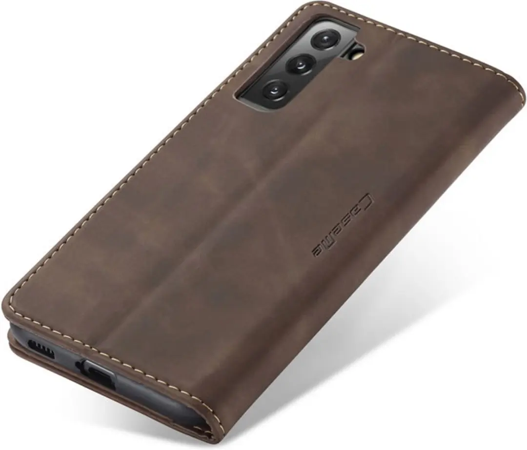 Caseme Galaxy S21 Plus Wallet Book Hoesje - Donker Bruin - G996-16