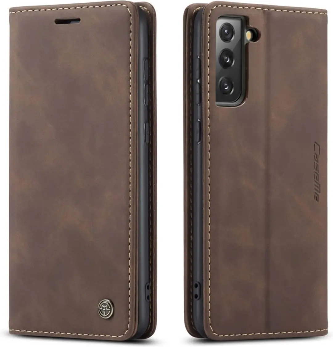 Caseme Galaxy S21 Plus Wallet Book Hoesje - Donker Bruin - G996-16