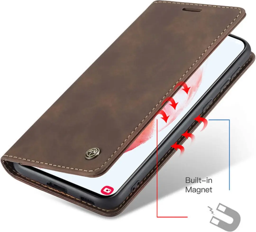 Caseme Galaxy S21 Plus Wallet Book Hoesje - Donker Bruin - G996-16 - afbeelding 6 van 6