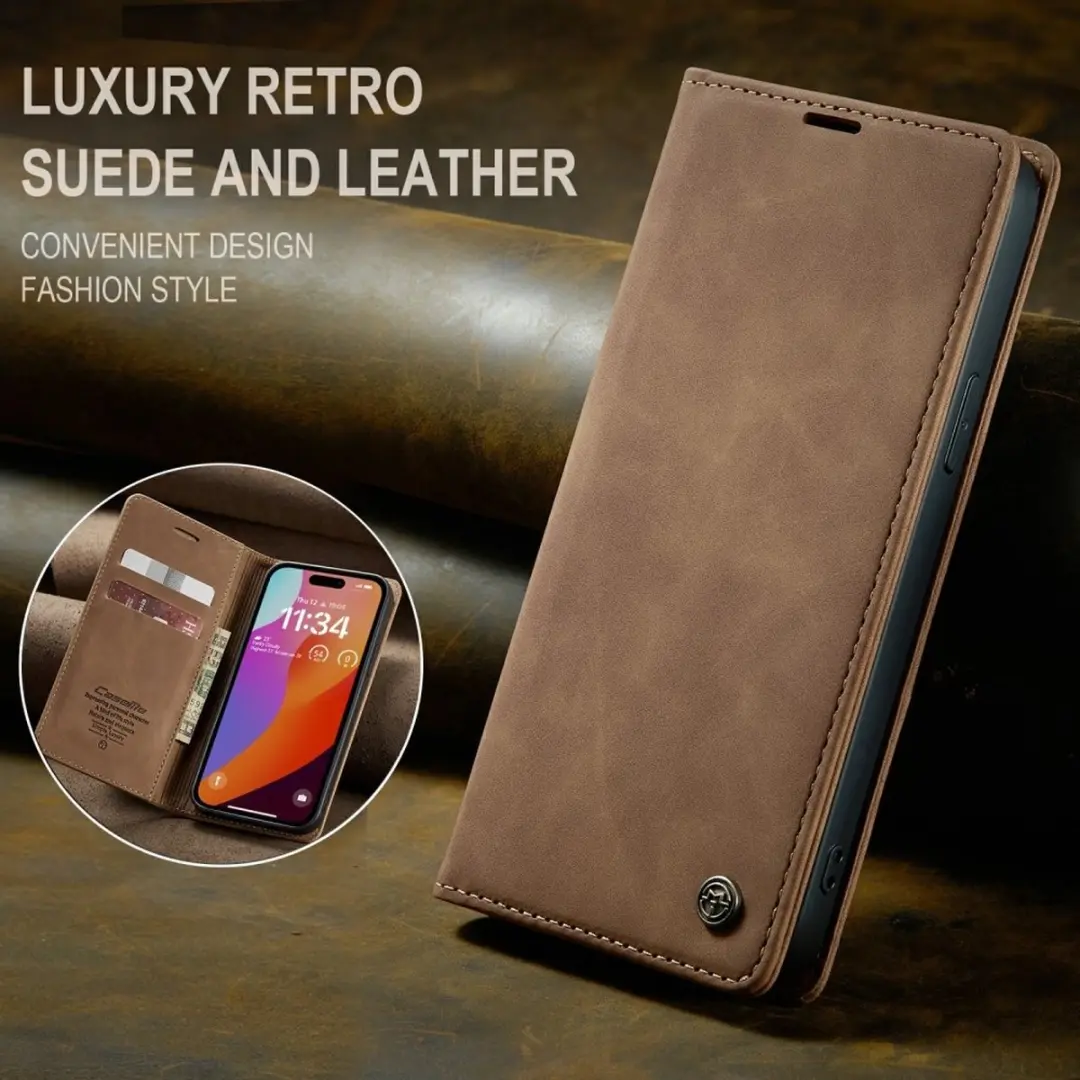 Caseme 013 Book Case iPhone 16 Pro Hoesje - Bruin