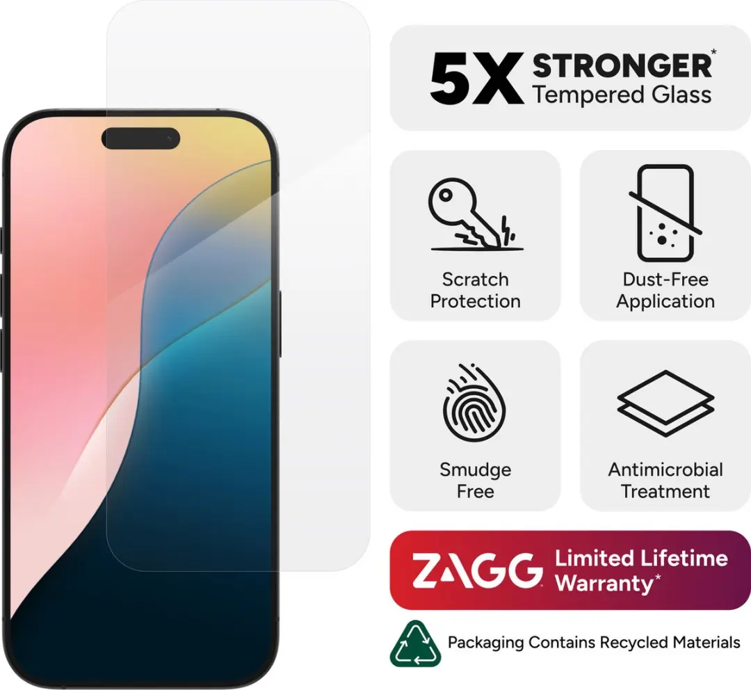 ZAGG InvisibleShield Glass Elite iPhone 16 Pro - Transparant