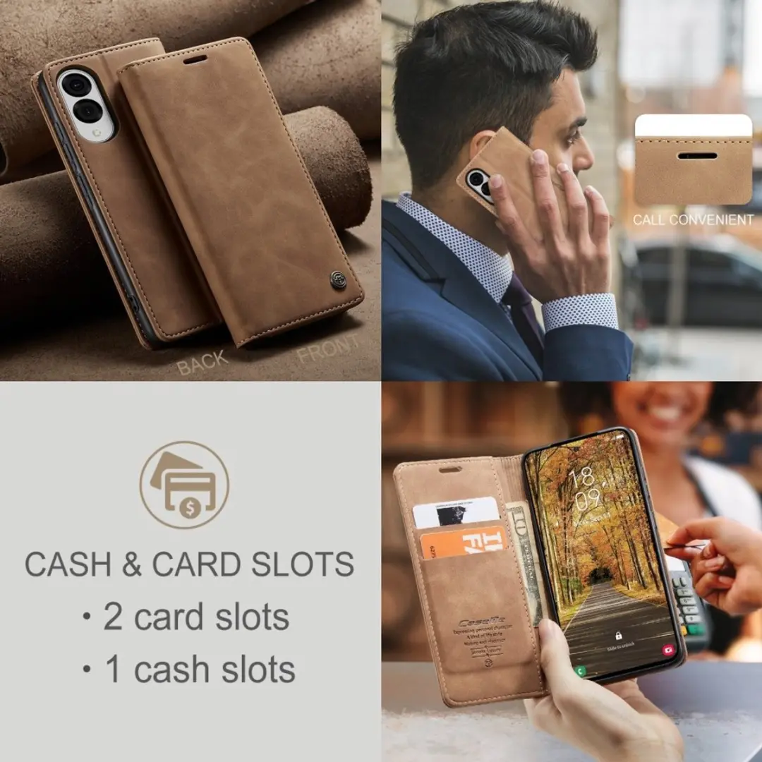 Caseme 013 Book Case Hoesje - Samsung Galaxy S25 Edge - 2 Pasjes - Bruin