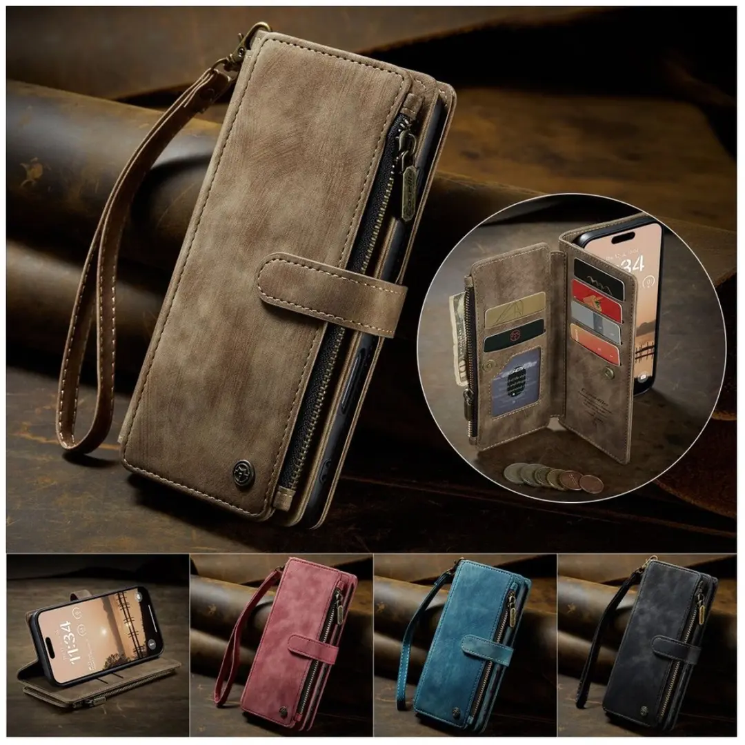 Caseme C30 Hoesje iPhone 17 Pro - 9 Pasjes - Bruin