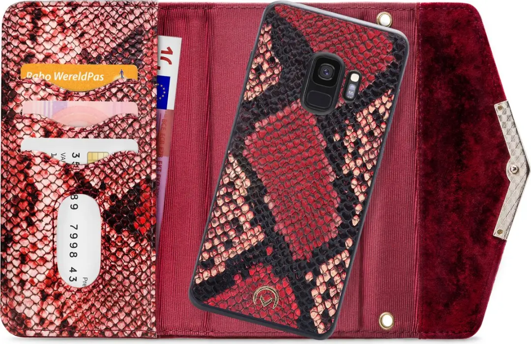 Mobilize Velvet Clutch Samsung Galaxy S9 - Rood - 4 Pasjes