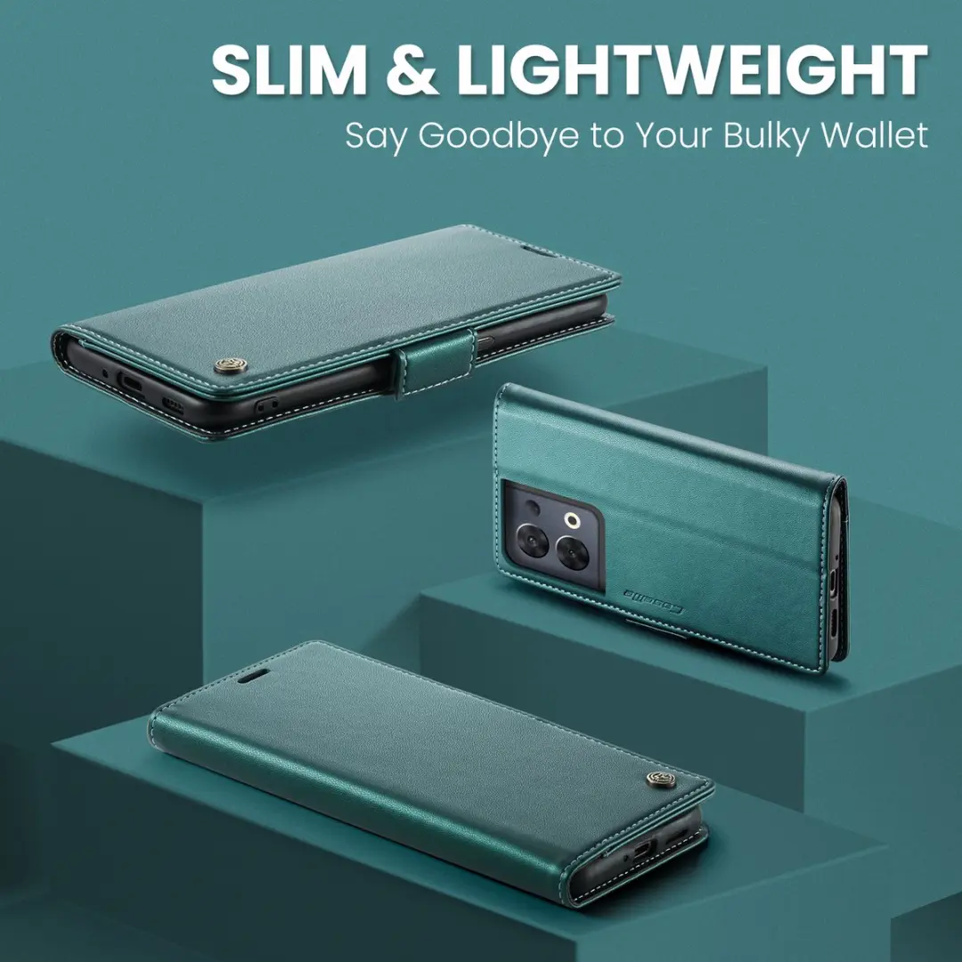 CaseMe Wallet Case OPPO Reno8 Pro - Groen - RFID & Magneetsluiting