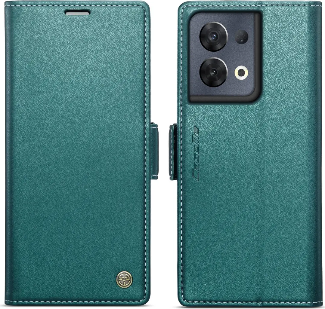CaseMe Wallet Case OPPO Reno8 Pro - Groen - RFID & Magneetsluiting - afbeelding 6 van 6
