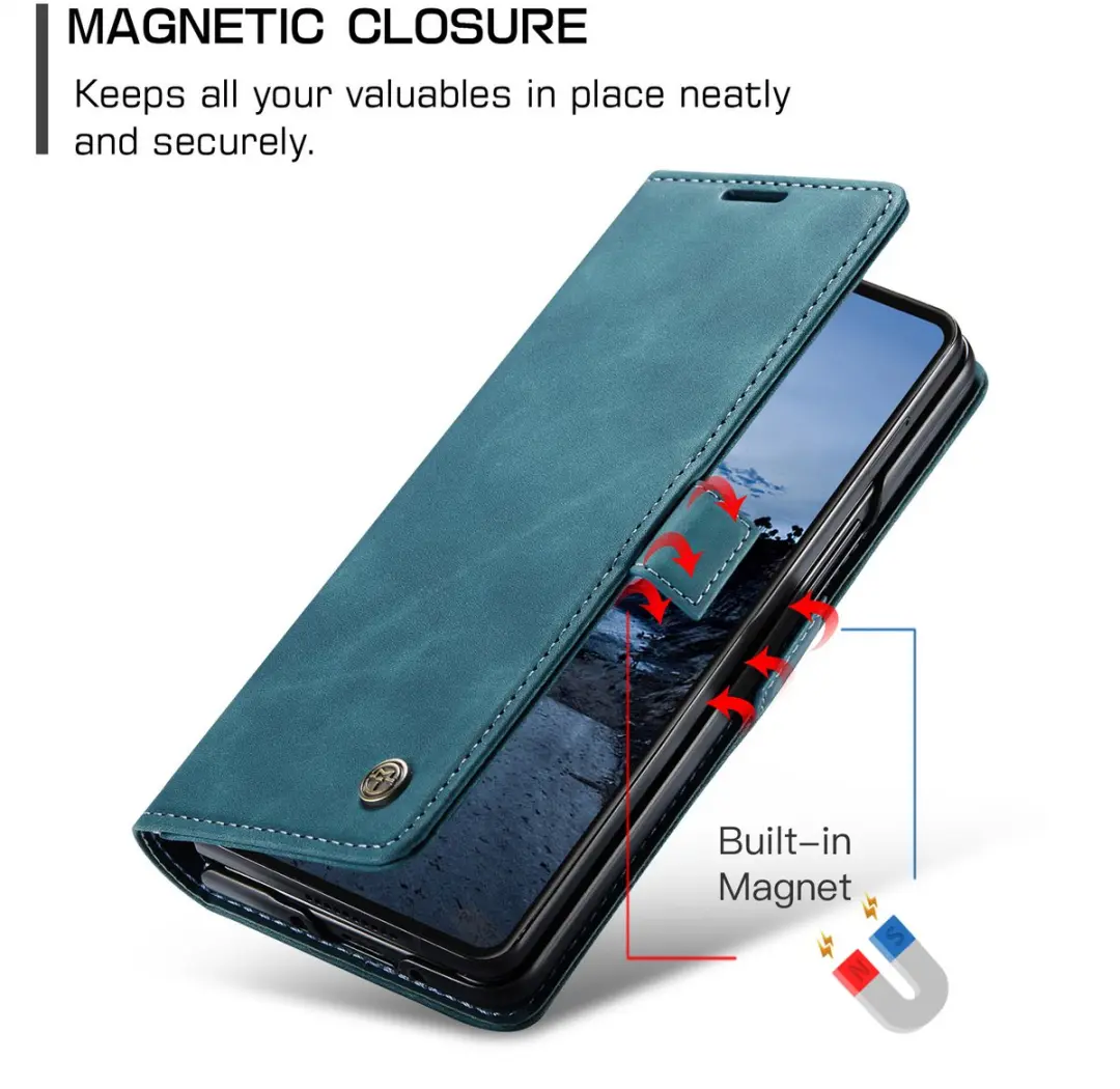 Caseme Bookcase Hoes Samsung Galaxy Z Fold 7 - Blauw