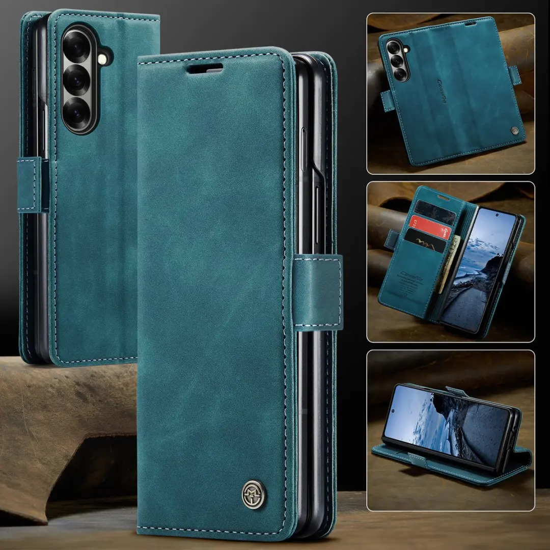 Caseme Bookcase Hoes Samsung Galaxy Z Fold 7 - Blauw - afbeelding 6 van 6