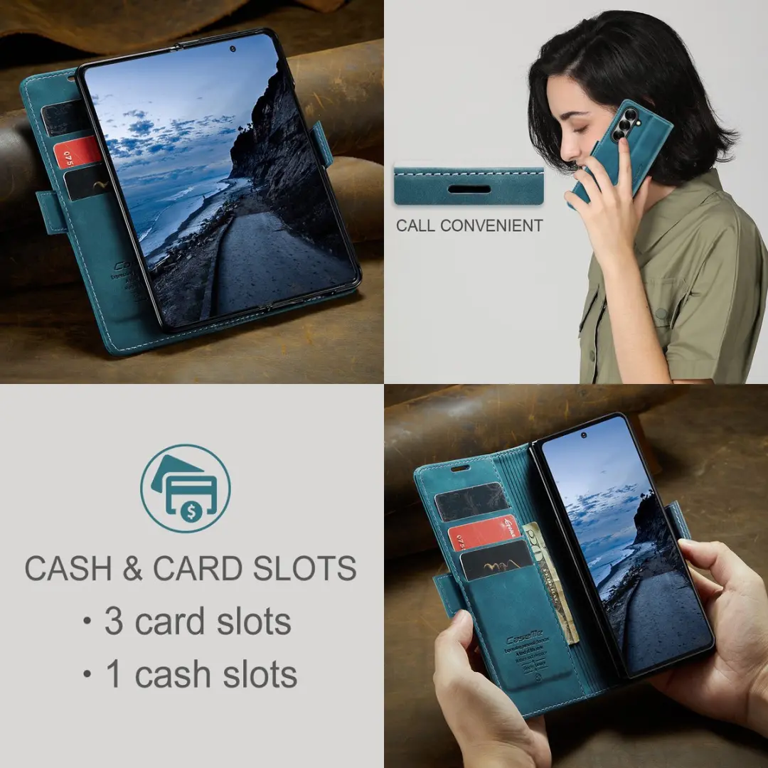 Caseme Bookcase Hoes Samsung Galaxy Z Fold 7 - Blauw