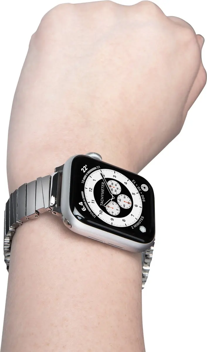 Laut Links March Apple Watch Bandje 42-49mm - Zilver RVS