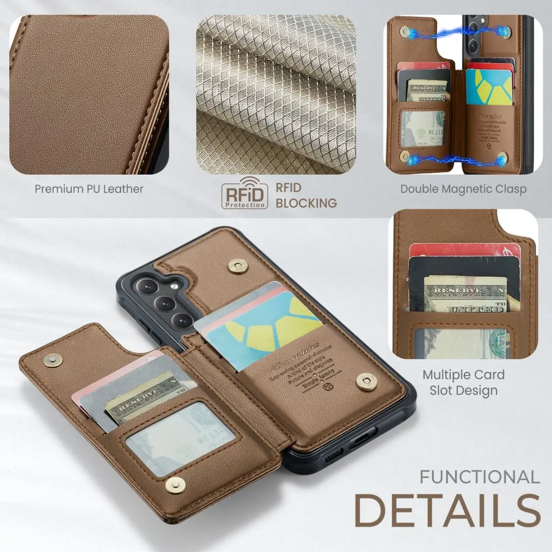 Caseme C22 Hoesje Samsung Galaxy S25 FE - Bruin - afbeelding 6 van 6