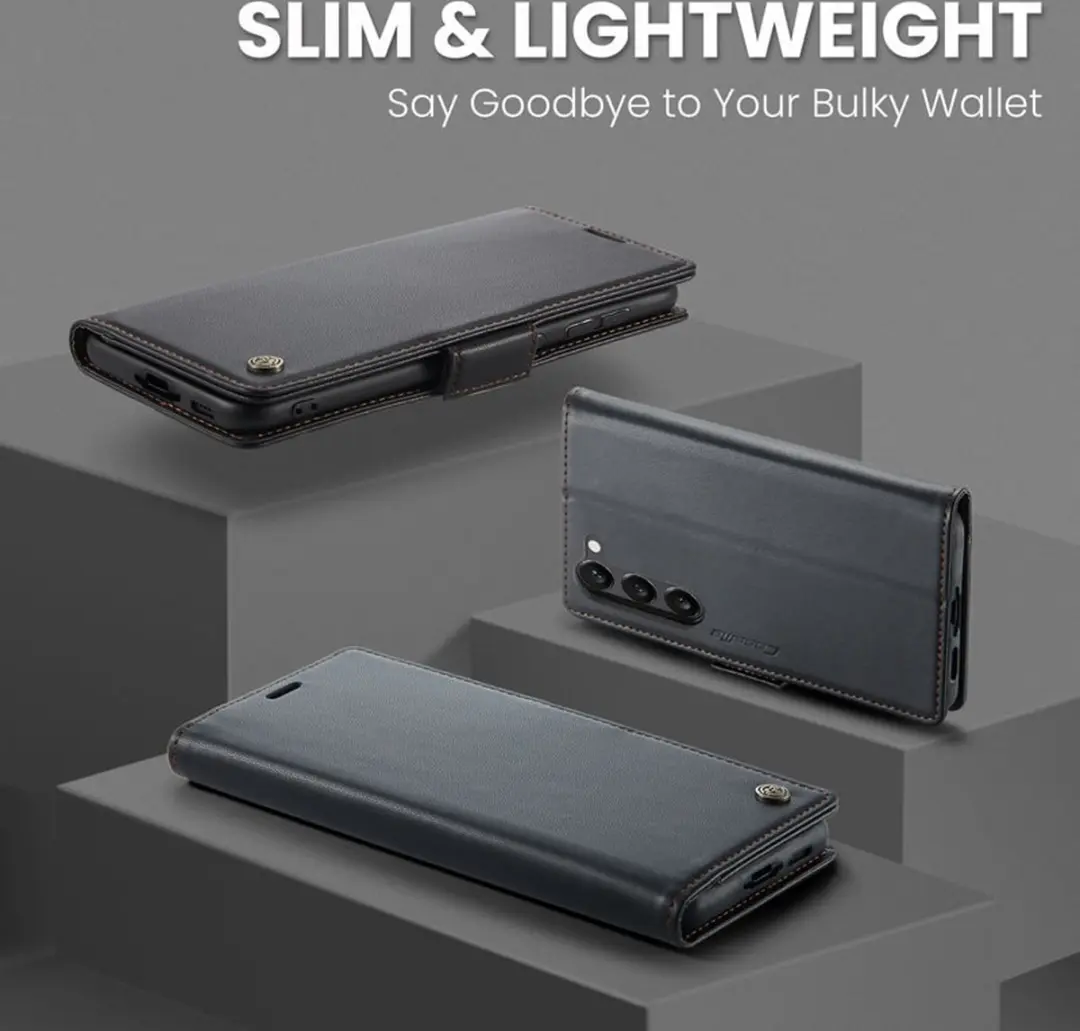 CaseMe Wallet Case Samsung Galaxy S23 - RFID & Magneetsluiting - 3 Pasjes - Zwart