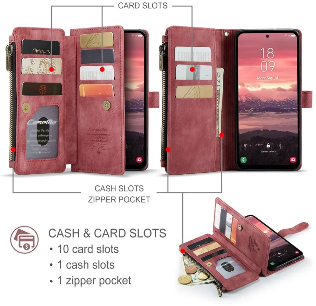 Caseme C30 Book Case Hoesje Samsung Galaxy A56 - Rood