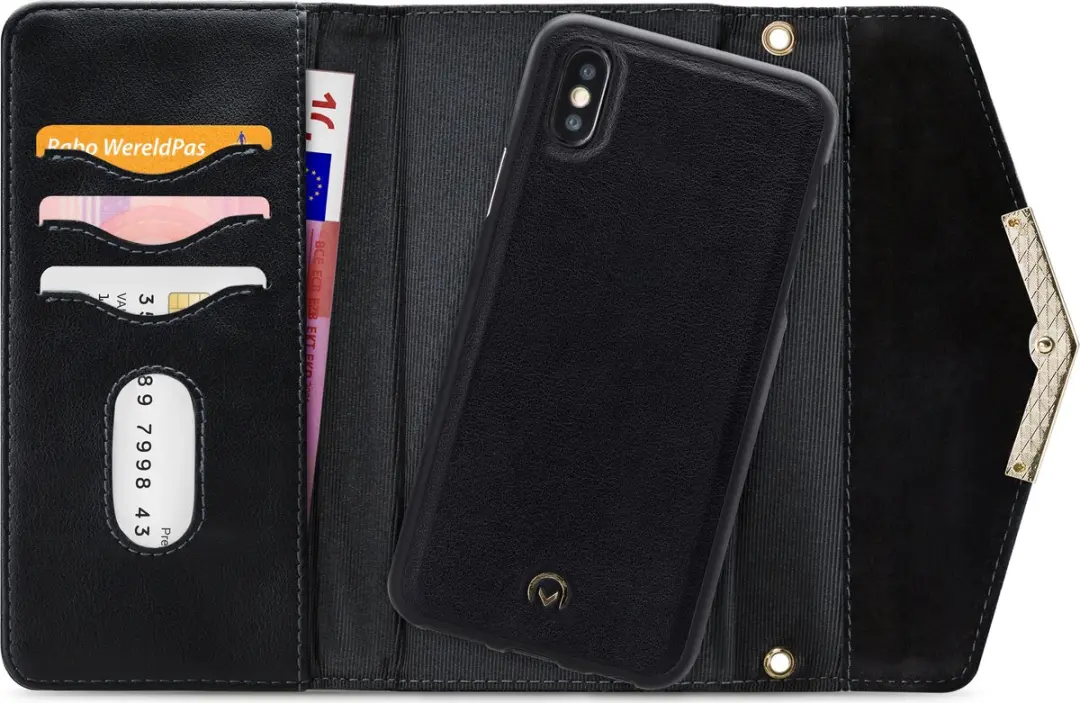 Mobilize Velvet Clutch iPhone XS/X Hoesje - 4 Stuks - Zwart