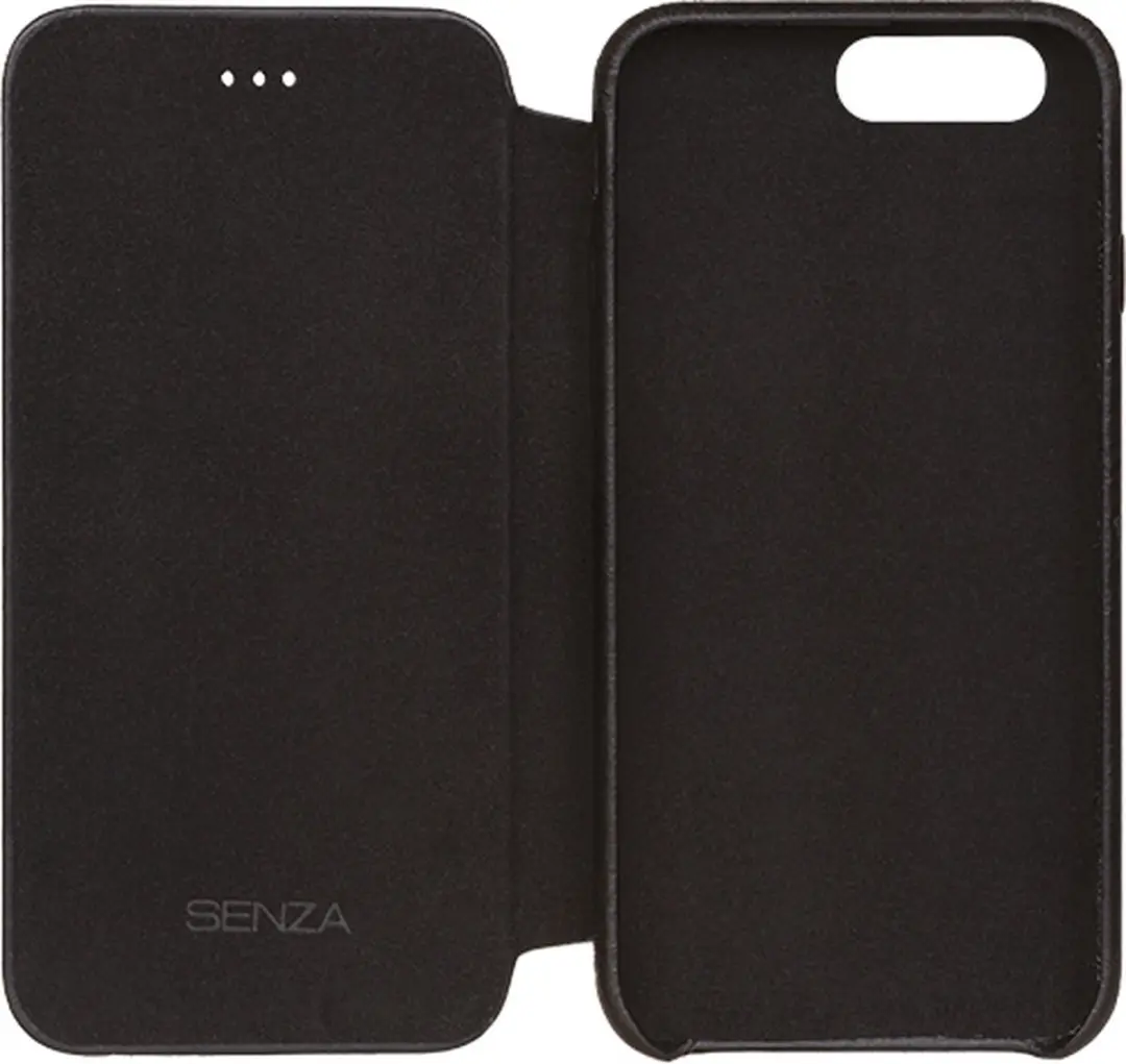 Senza Pure Skinny Leather Booklet iPhone 8 Plus - 3 Pasjes - Zwart BKLCS1030