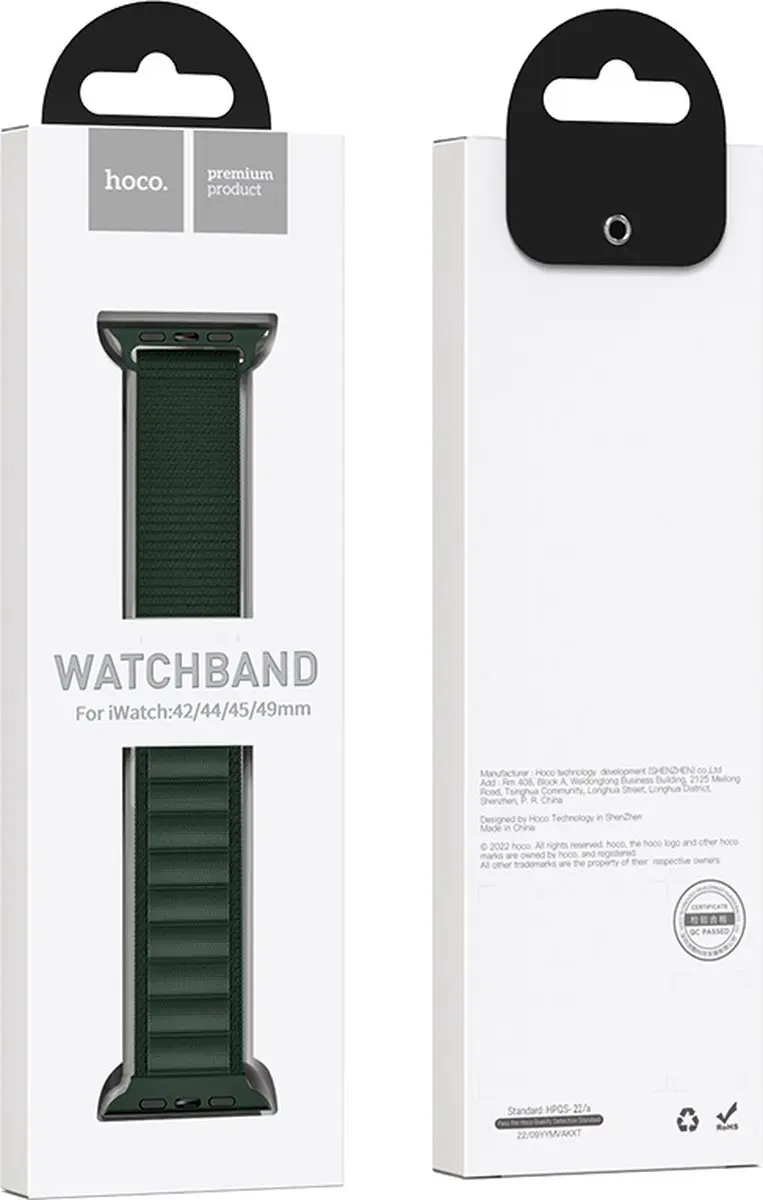 Hoco Climbing WA 20 Horlogeband - Apple Watch 42/44/45/49mm Groen