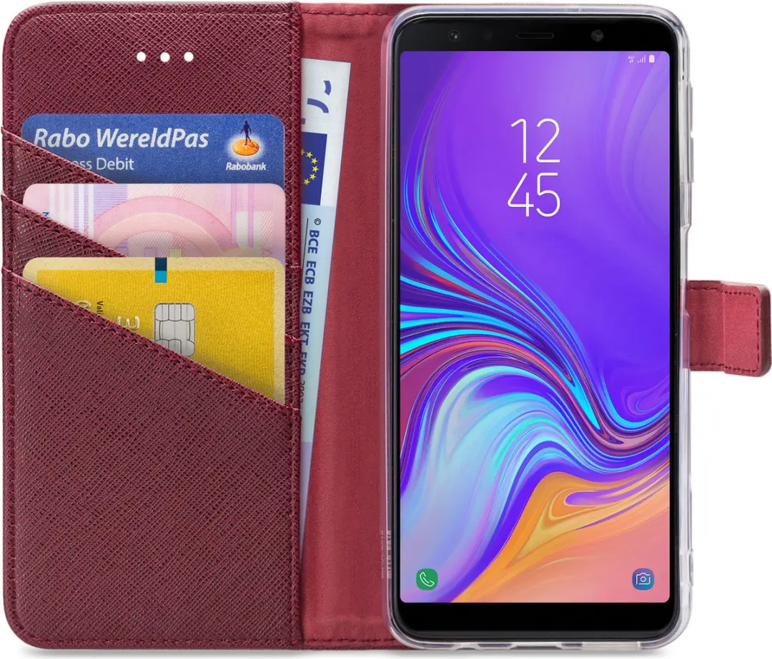 My Style MSFWLT1065 Telefoonhoesje Samsung Galaxy A7 2018 - Bordeaux Rood - afbeelding 6 van 6