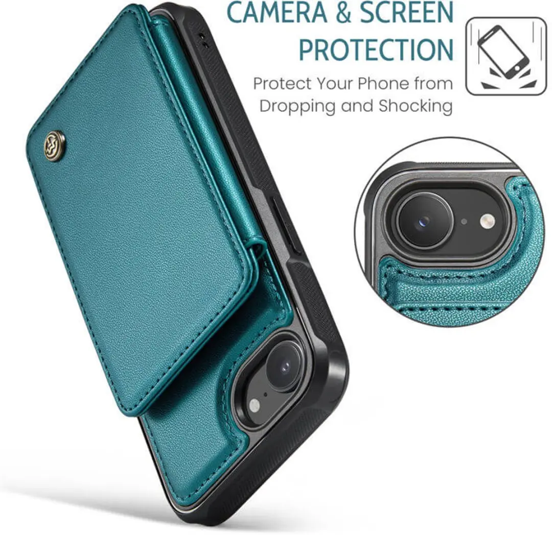 Caseme Portemonnee Backcover iPhone 16/17 - Anti-RFID Groen - afbeelding 6 van 6