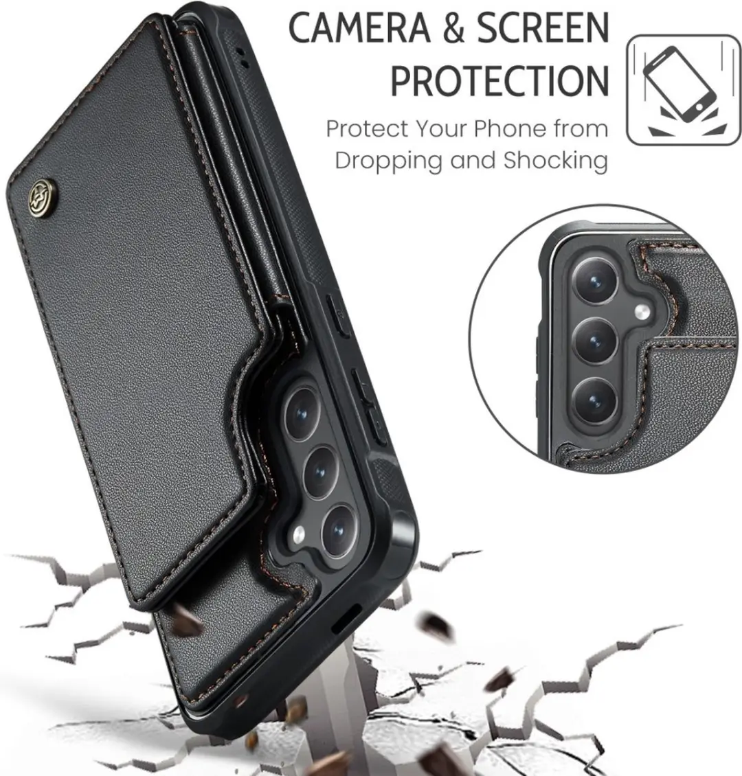 Caseme C22 Hoesje Samsung Galaxy S25 - Zwart