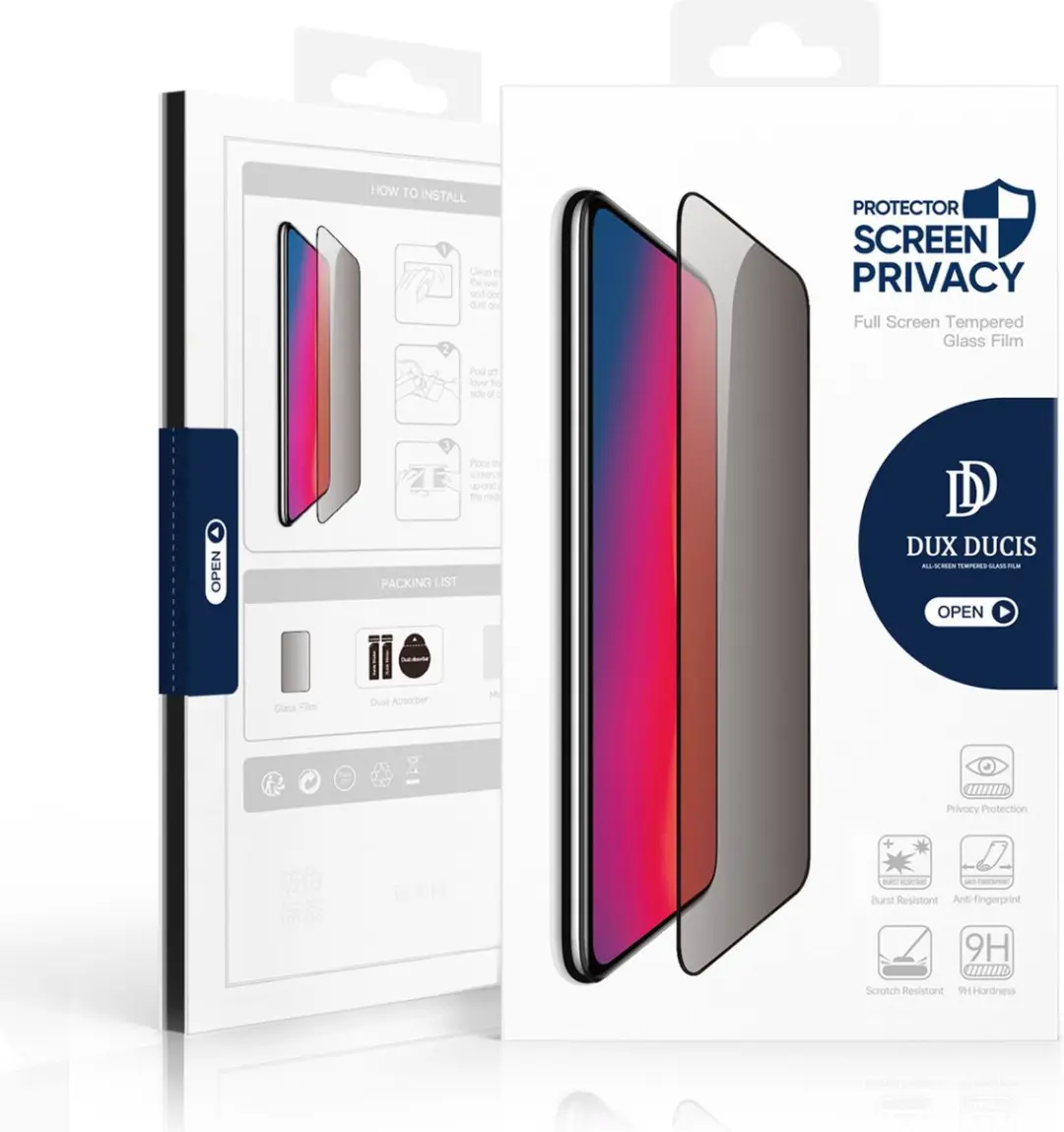 Dux Ducis Privacy Screenprotector iPhone 16 - Zwart