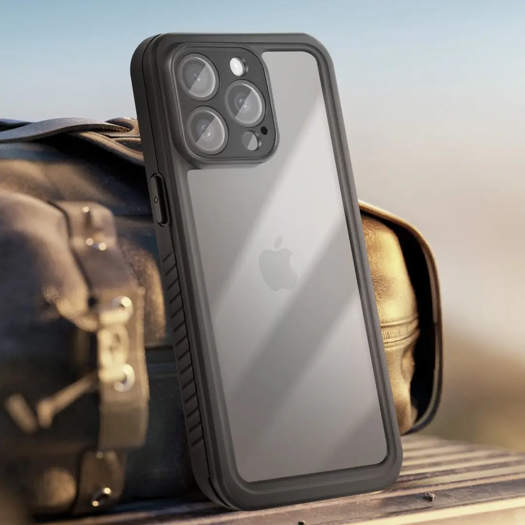 Redpepper Waterdicht Hoesje iPhone 15 Pro Max BACK-REDP-15X - Transparant zwart
