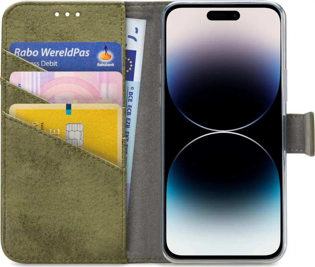 My Style MSFWLT1403 Telefoonhoesje iPhone 14 Pro Max - 3 Pasjes Groen - afbeelding 6 van 6