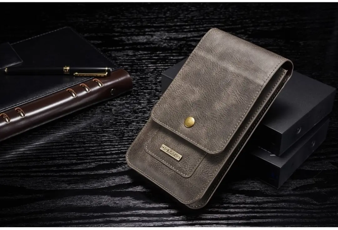 DG.MING Universele Smartphonehoes Grijs - 6,5-7 inch - 13 Pasjes