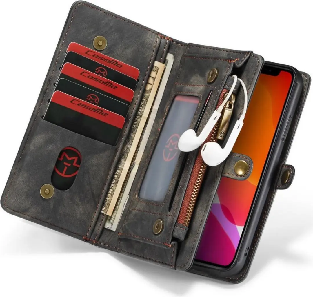 Caseme 008 Book Case iPhone 11 Hoesje - 10 Pasjes - Zwart