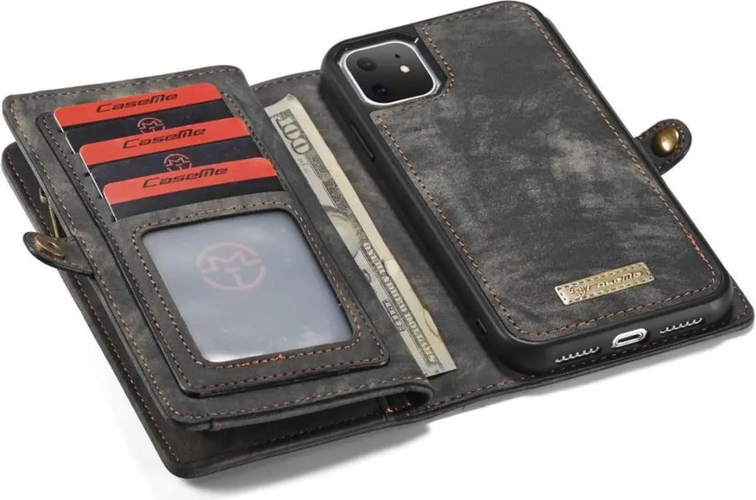 Caseme 008 Book Case iPhone 11 Hoesje - 10 Pasjes - Zwart