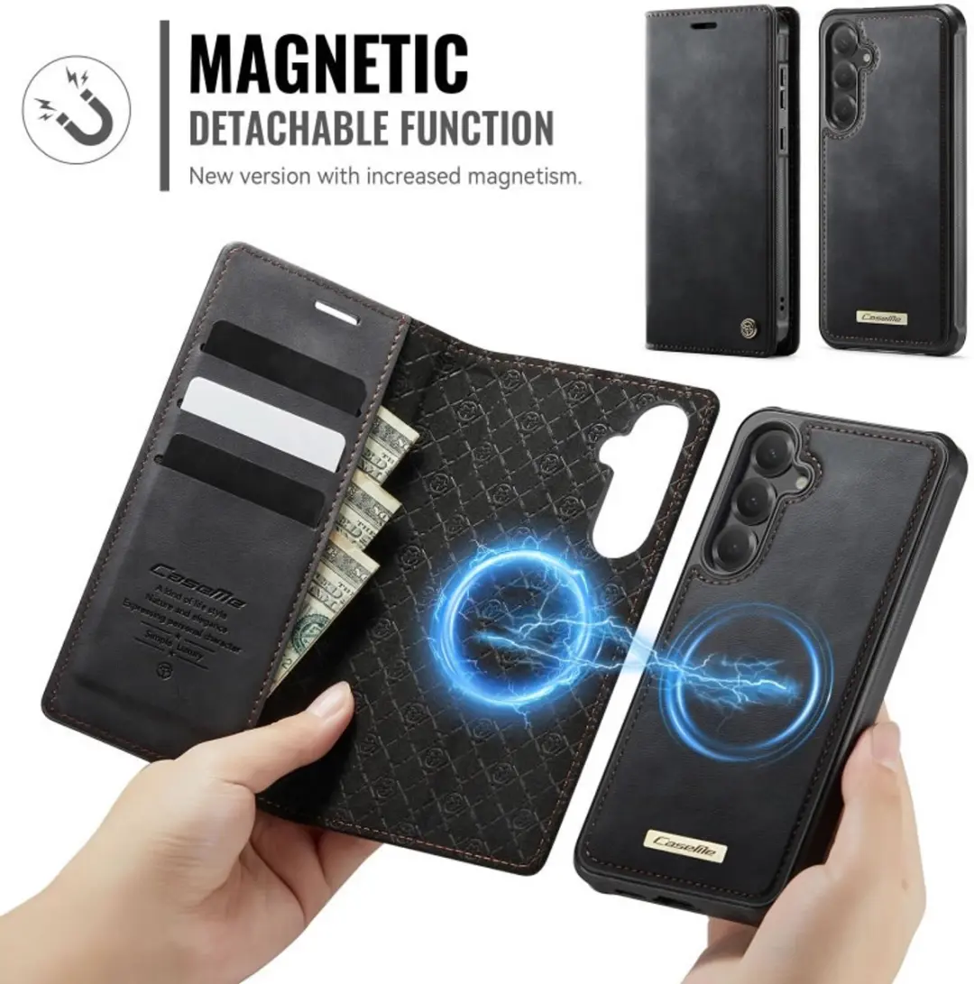 Caseme Luxe 2-in-1 Portemonneehoes Backcover Galaxy S25 FE - Zwart