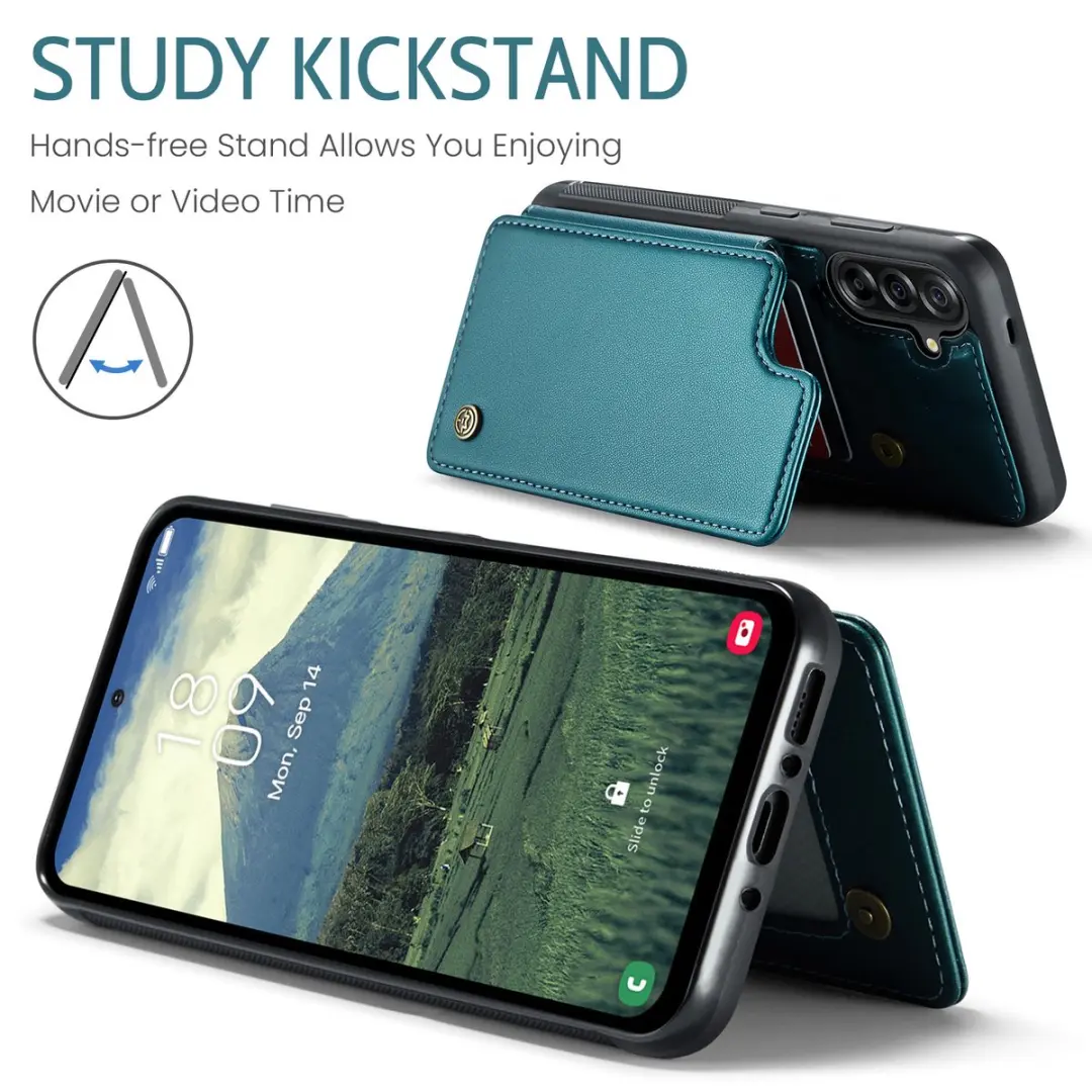 Caseme Luxe Portemonnee Backcover Galaxy A36 - Groen - 4 Pasjes