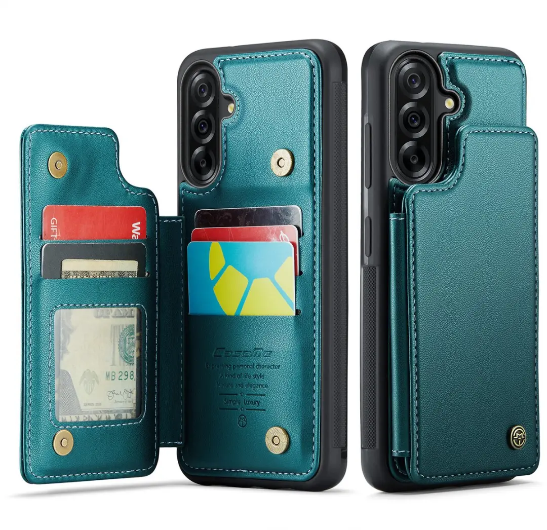 Caseme Luxe Portemonnee Backcover Galaxy A36 - Groen - 4 Pasjes