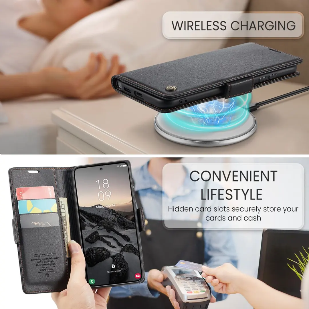 Caseme Wallet Case Samsung Galaxy S26 Ultra - RFID & Magneetsluiting - Zwart