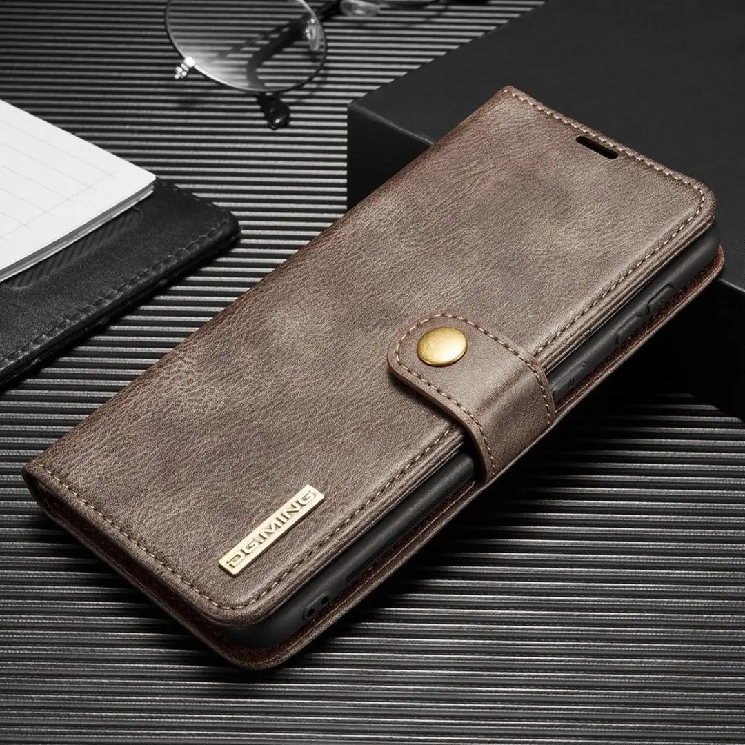 DG.MING Book Case Hoesje Grijs - Samsung Galaxy S21 FE - 3 Pasjes