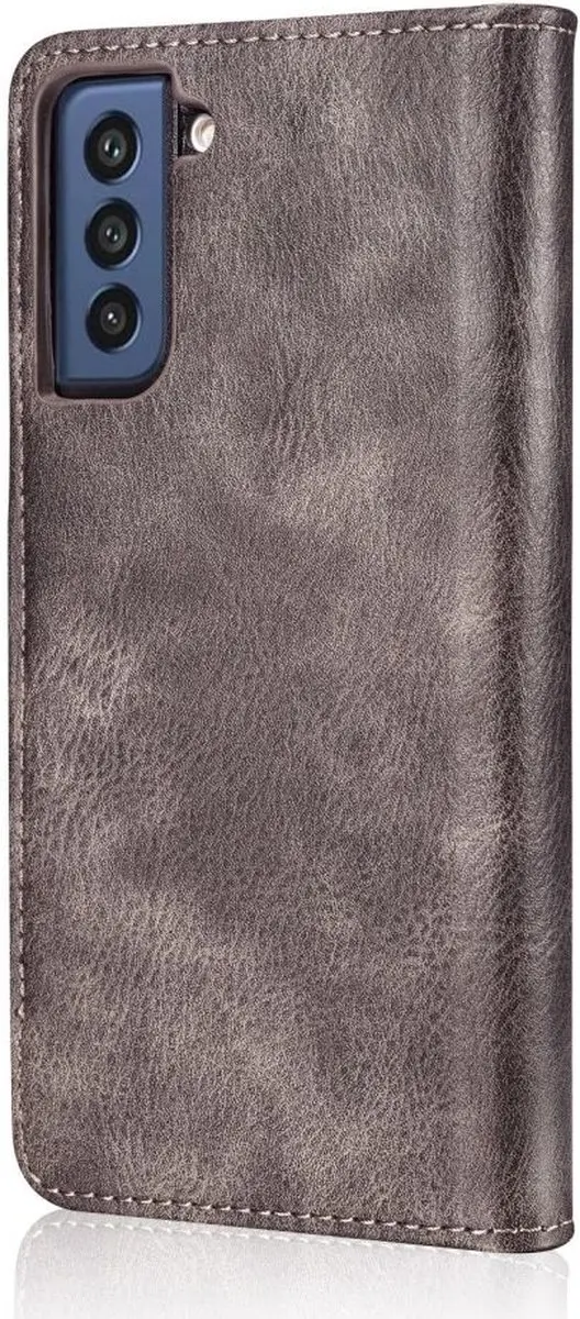 DG.MING Book Case Hoesje Grijs - Samsung Galaxy S21 FE - 3 Pasjes