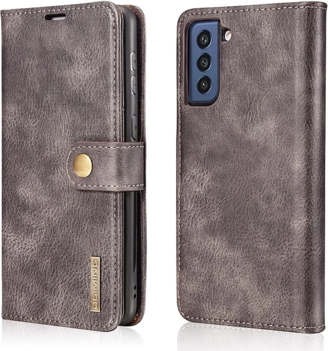 DG.MING Book Case Hoesje Grijs - Samsung Galaxy S21 FE - 3 Pasjes - afbeelding 6 van 6