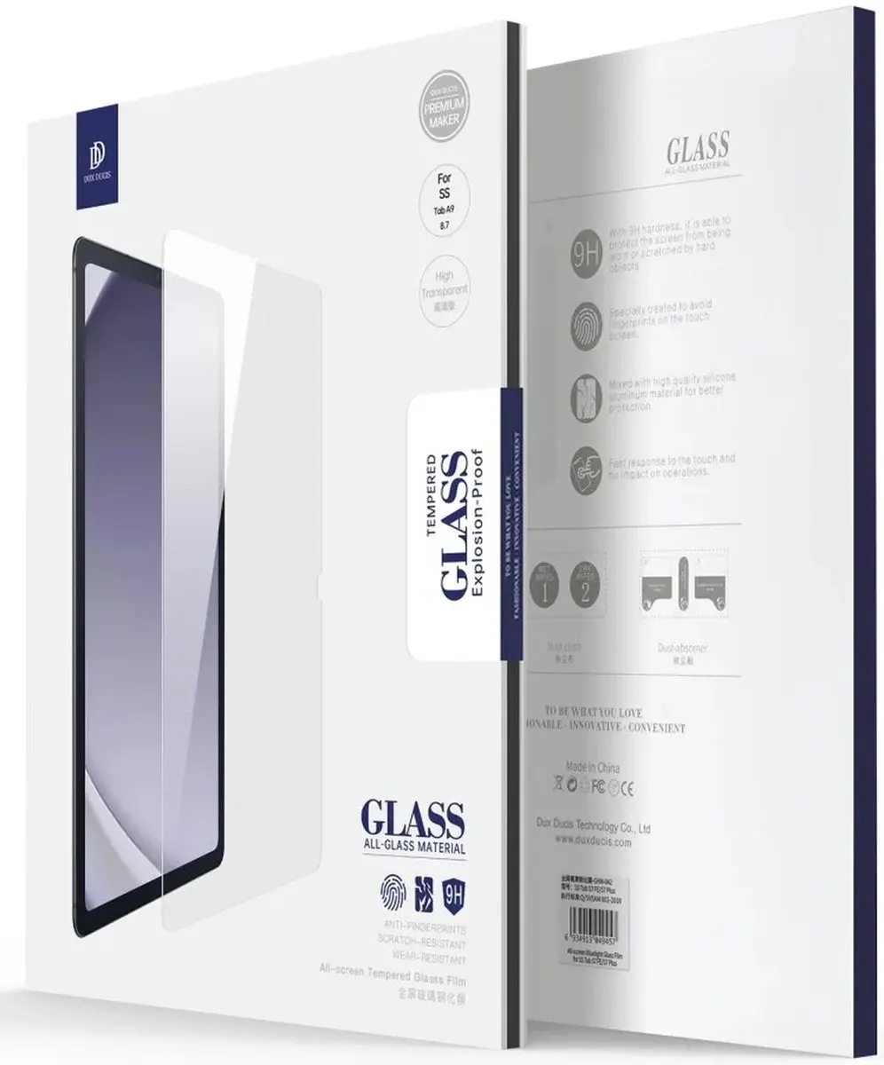 Dux Ducis Screen Protector Samsung Galaxy Tab A9 - 9H Tempered Glass - Transparant