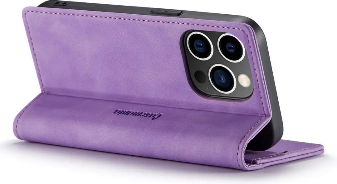 Caseme iPhone 14 Pro Max Bookcase Hoesje - Paars - 3 Pasjes - afbeelding 6 van 6