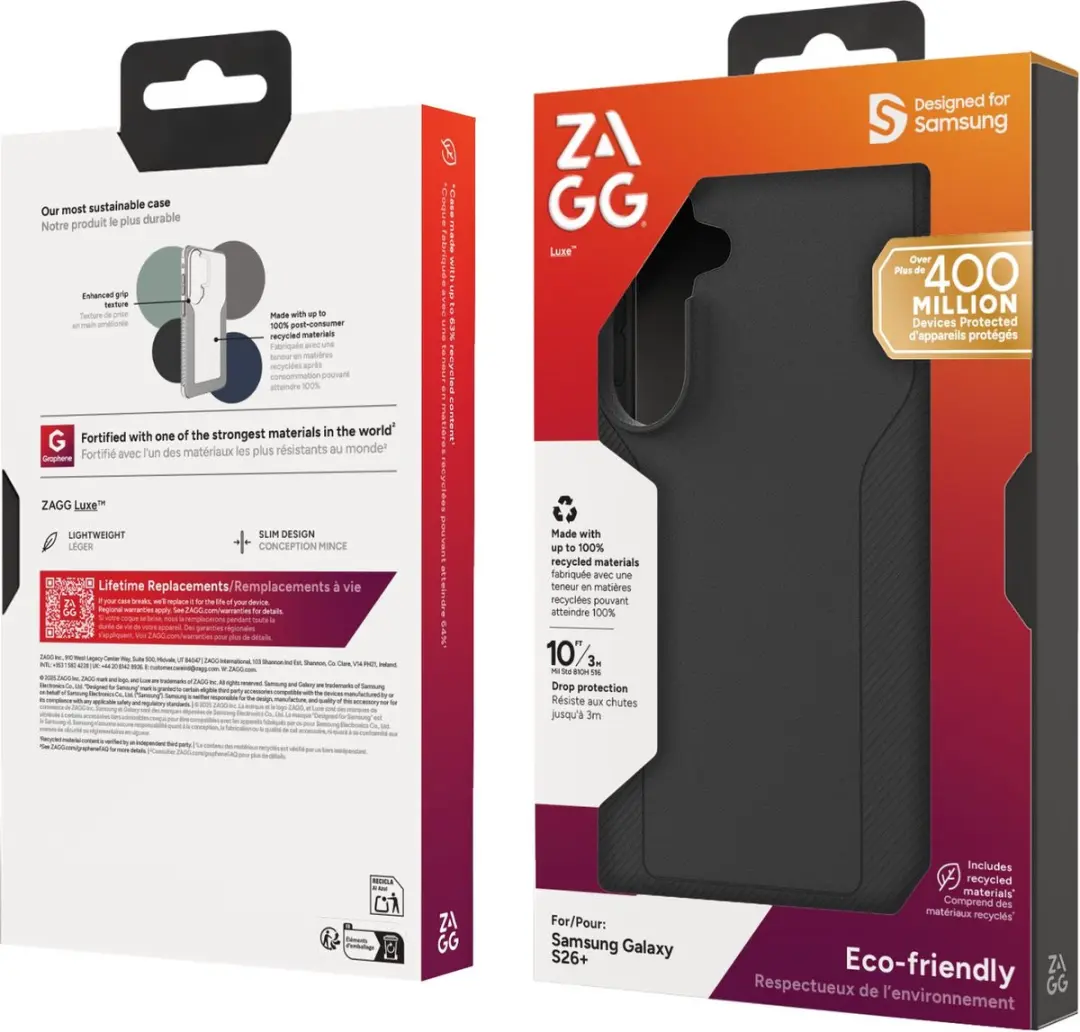 ZAGG Luxe Hoesje Samsung Galaxy S26 Plus 702321155 - Grafeen Back Cover - Zwart - afbeelding 6 van 6