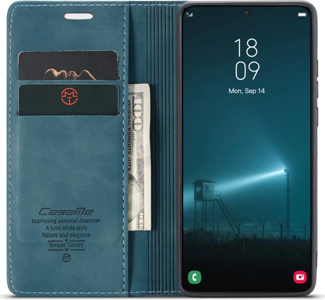 Caseme 013 Book Case Hoesje Samsung Galaxy S22 - Blauw