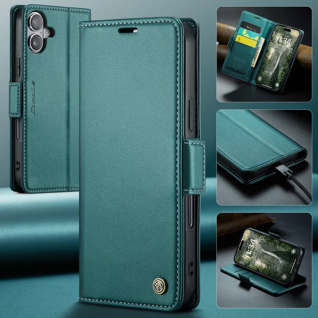 CaseMe 023 Wallet Book Hoesje iPhone 17 - Groen